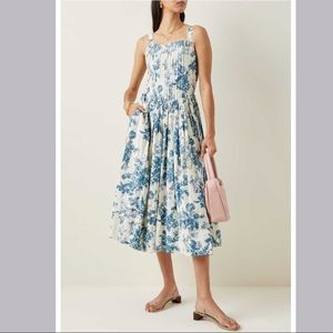 LoveShackFancy Marjory dress blue chine size 4